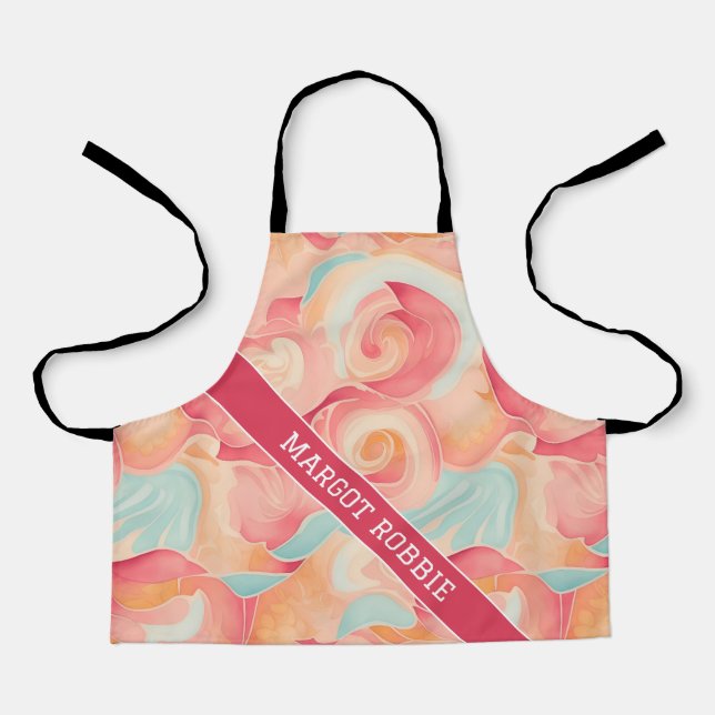 Taffy Watercolor Colourful Personalized Pattern Apron (Front)