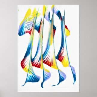 Tag Along 2 Feathered Abstract Poster Print