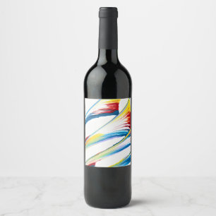 Tag Along 3 Striped Abstract Wine Bottle Label