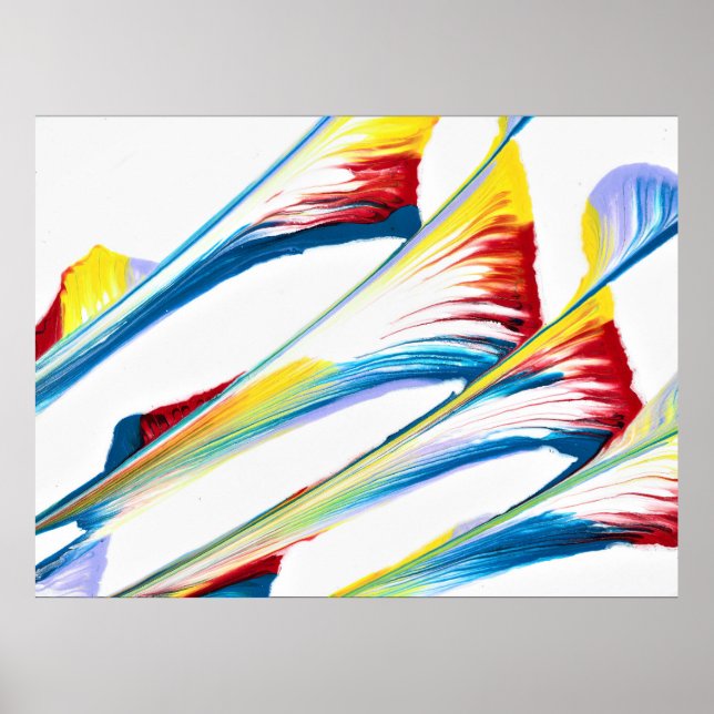 Tag Along 3 Wild Striped Abstract Art Print (Front)