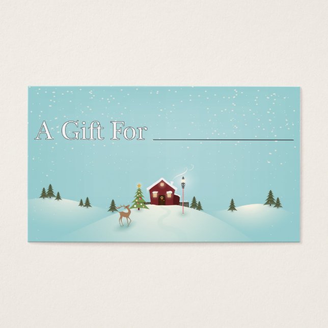 Tag cadeau Cabine d'hiver (Devant)