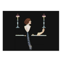 Tag cadeau de fille de piano vintage