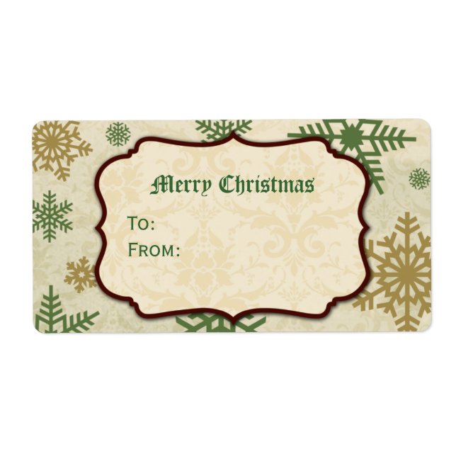 Tag cadeau de flocon de neige du pays (Devant)