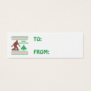Tag cadeau de Noël de Z Bigfoot Walking Sasquatch