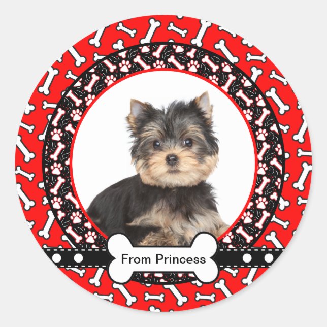 Tag Cadeau de Noël Étiquettes présents de chien (Devant)