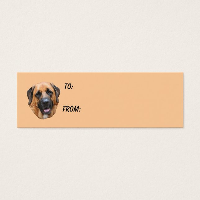 Tag cadeau photo Mastiff Face Chien (Devant)