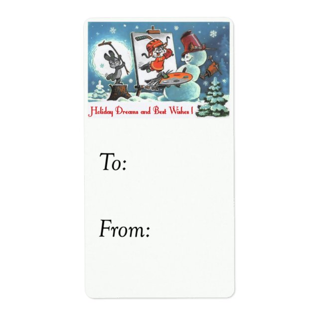 Tag Cadeau Vintage Holiday Dreams (Devant)