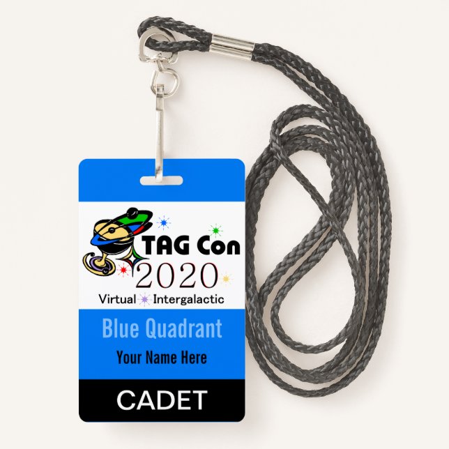TAG Con 2020 - Blue Quadrant - Cadet Badge (Front with Lanyard)