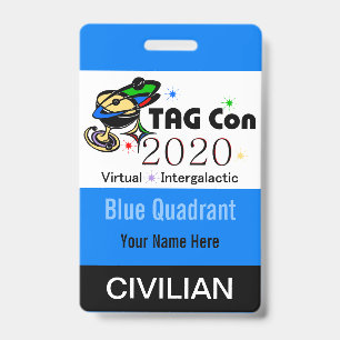 TAG Con 2020 - Blue Quadrant - Civilian Badge