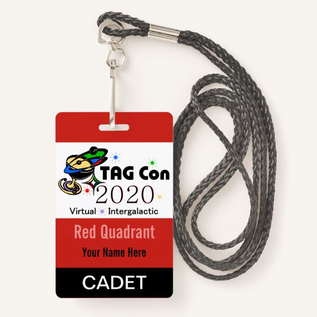TAG Con 2020 - Red Quadrant - Cadet Badge (Front with Lanyard)