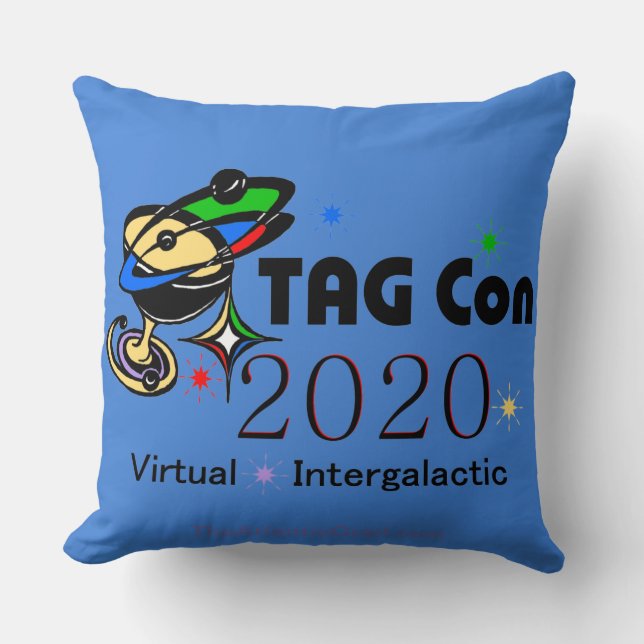 TAG Con 2020 - Virtual - Blue Quadrant Throw Pillow (Front)