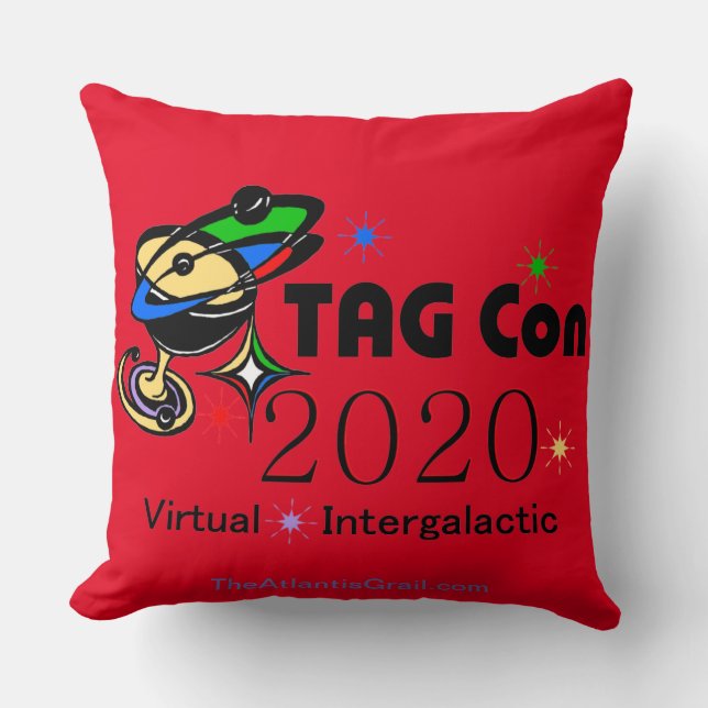 TAG Con 2020 - Virtual - Red Quadrant Throw Pillow (Front)