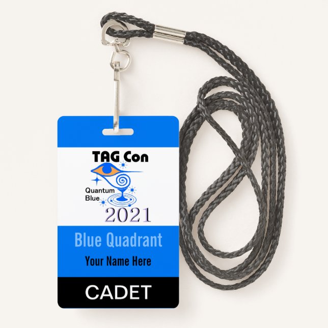 TAG Con 2021 - Blue Quadrant - Cadet Badge (Front with Lanyard)