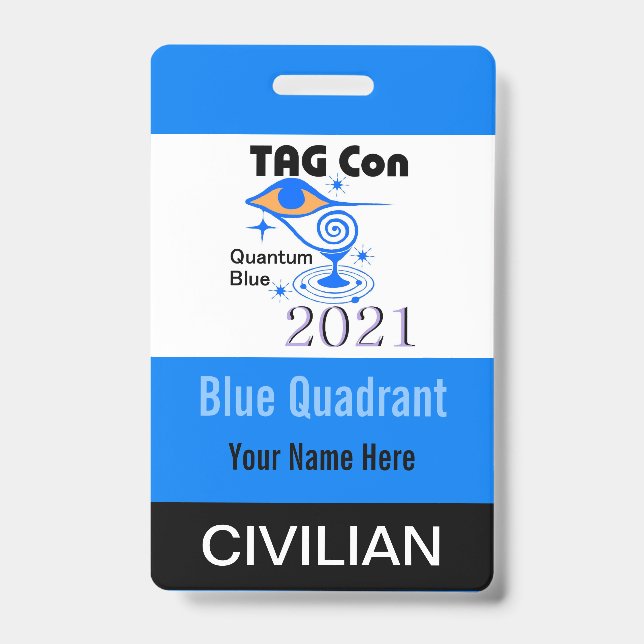 TAG Con 2021 - Blue Quadrant - Civilian Badge (Front)