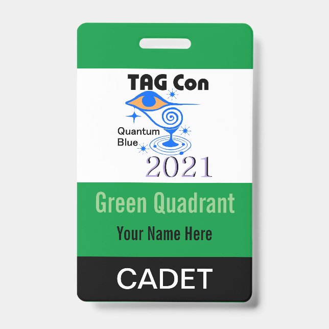 TAG Con 2021 - Green Quadrant - Cadet Badge (Front)