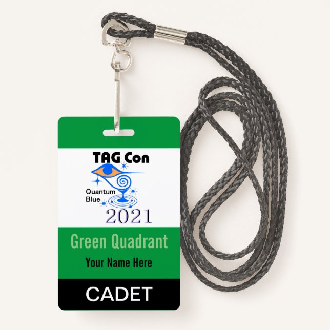 TAG Con 2021 - Green Quadrant - Cadet Badge (Front with Lanyard)