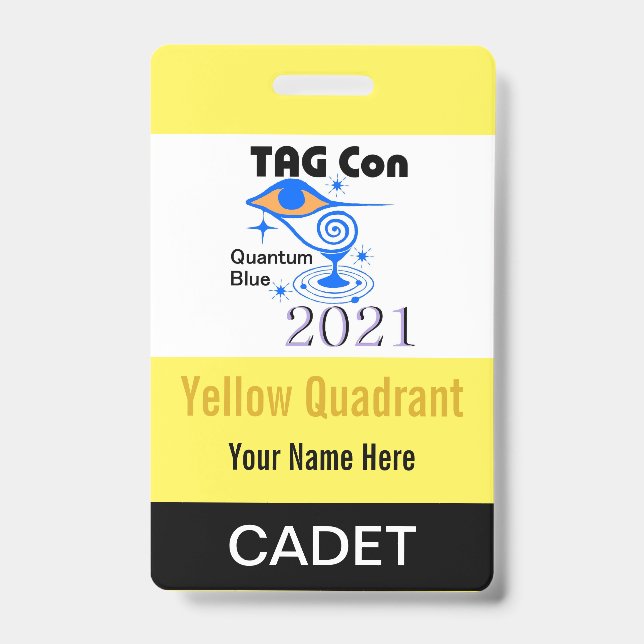 TAG Con 2021 - Yellow Quadrant - Cadet Badge (Front)