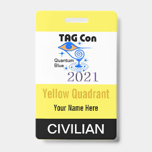 TAG Con 2021 - Yellow Quadrant - Civilian Badge