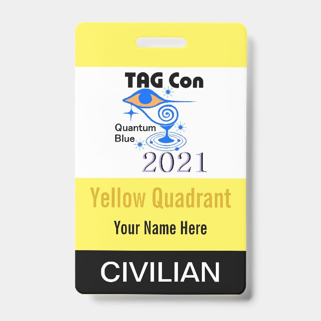 TAG Con 2021 - Yellow Quadrant - Civilian Badge (Front)