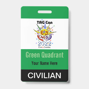 TAG Con 2022 - Green Quadrant - Civilian Badge