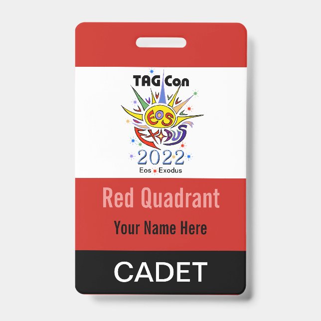 TAG Con 2022 - Red Quadrant - Cadet Badge (Front)