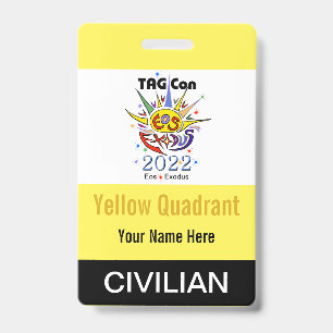 TAG Con 2022 - Yellow Quadrant - Civilian Badge