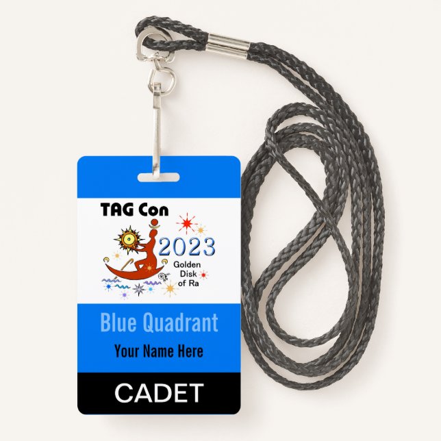 TAG Con 2023 - Blue Quadrant - Cadet Badge (Front with Lanyard)