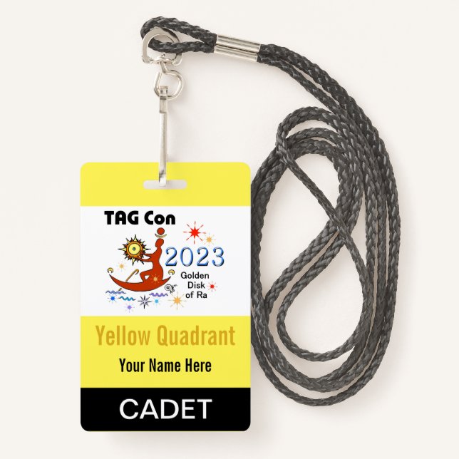 TAG Con 2023 - Yellow Quadrant - Cadet Badge (Front with Lanyard)