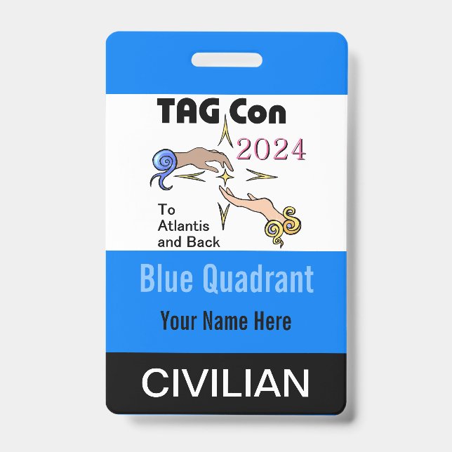 TAG Con 2024 - Blue Quadrant - Civilian Badge (Front)