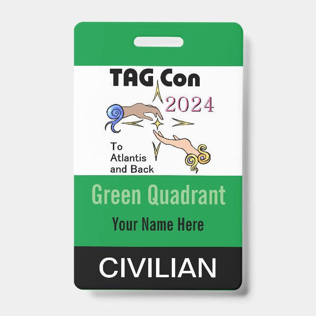 TAG Con 2024 - Green Quadrant - Civilian Badge (Front)