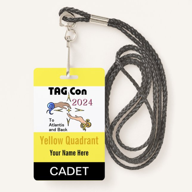 TAG Con 2024 - Quadrant Jaune - Badge Cadet (Devant avec lanière)