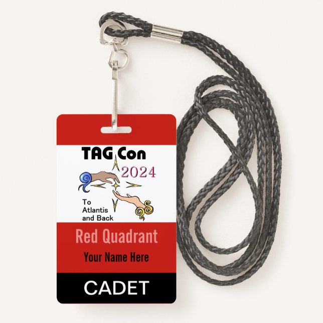 TAG Con 2024 - Red Quadrant - Cadet Badge (Front with Lanyard)