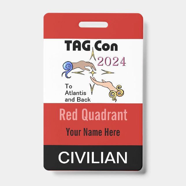 TAG Con 2024 - Red Quadrant - Civilian Badge (Front)