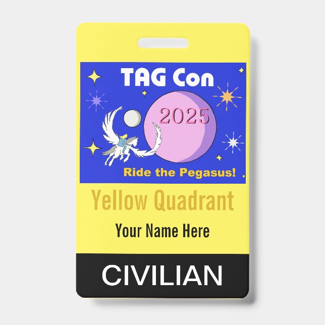 TAG Con 2025 - Yellow Quadrant - Civilian Badge (Front)