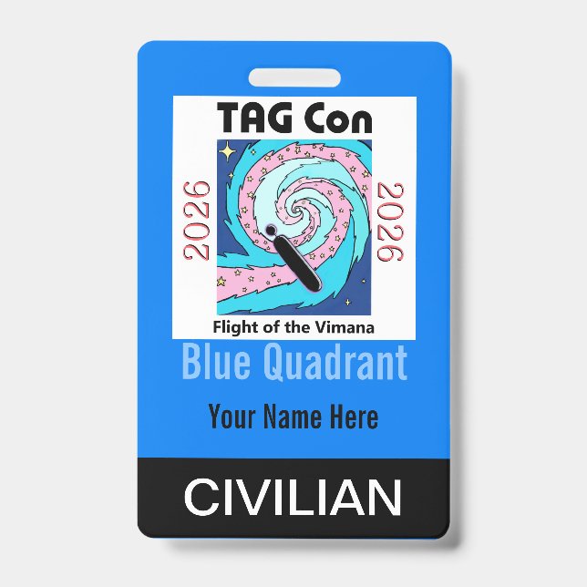 TAG Con 2026 - Blue Quadrant - Civilian Badge (Front)