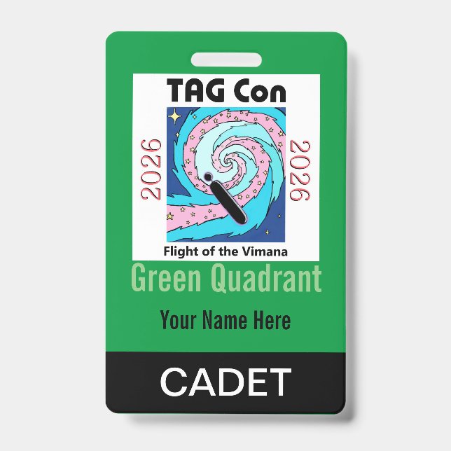 TAG Con 2026 - Green Quadrant - Cadet Badge (Front)