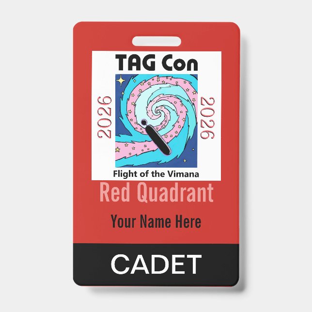 TAG Con 2026 - Red Quadrant - Cadet Badge (Front)