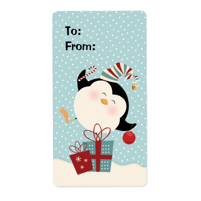 Tag de Noël Penguin Étiquette (Devant)