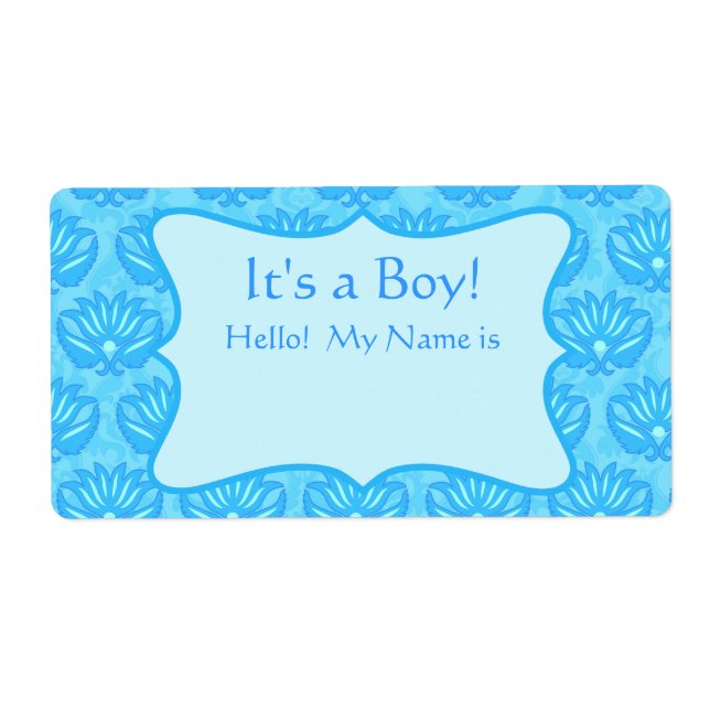 Tag de nom personnalisé du Baby shower de garçon D (Devant)