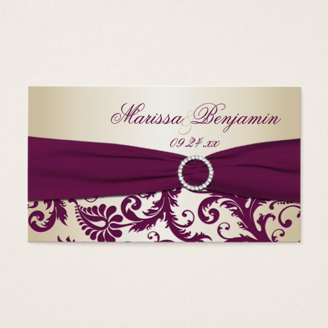 Tag de préférence Plum et Champagne Mariage damass (Devant)