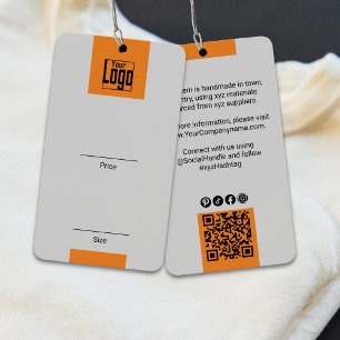 Tag de prix du vêtement moderne gris orange