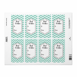 Tag Étiquette Mariage Pastel Turquoise & White Che