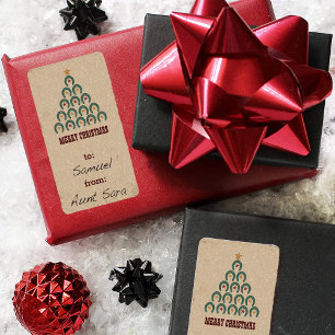 Tag Étiquette Rustic Horseshoe Christmas Tree