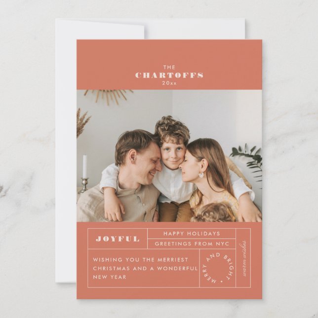 Tag Festif Carte de vacances plat (Devant)