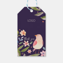Tag for handmade products with birds