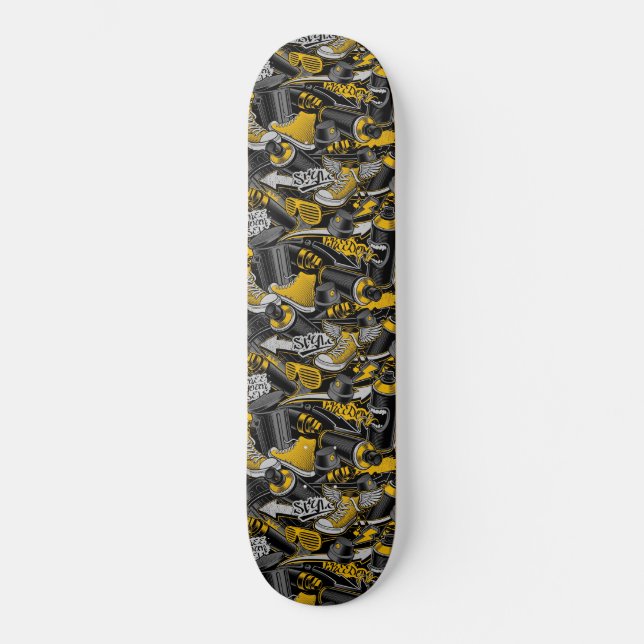 Tag Grafitti Patterned Skateboard (Recto)