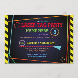 Tag laser Anniversaire Fête Zone Neon Invitation