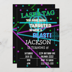 Tag laser ciblé Invitation d'anniversaire