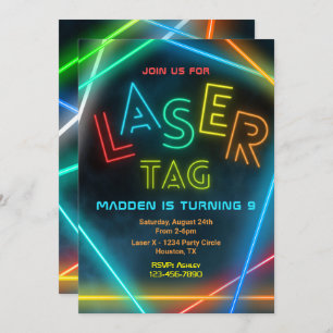 Tag laser Invitation d'anniversaire   Laser Tag Pa