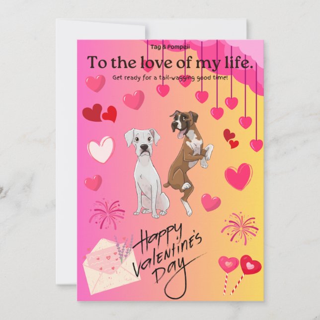 Tag & Pompeii's Valentine's Day Greeting Card (Front)